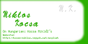 miklos kocsa business card